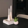 Mercana Cono Off-White Marble Cone Shaped Candle Holders - Set of 2