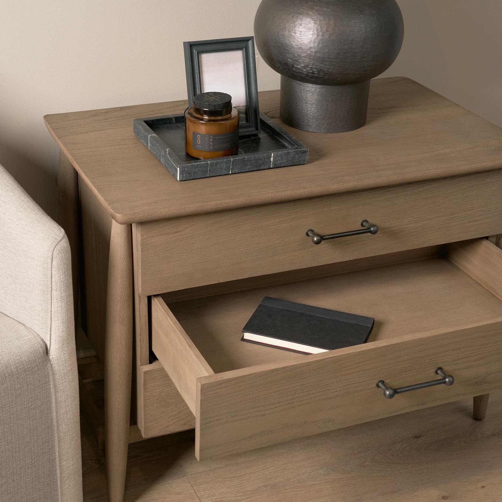 Mercana Hollis Wood 3-Drawer Closed Nightstand