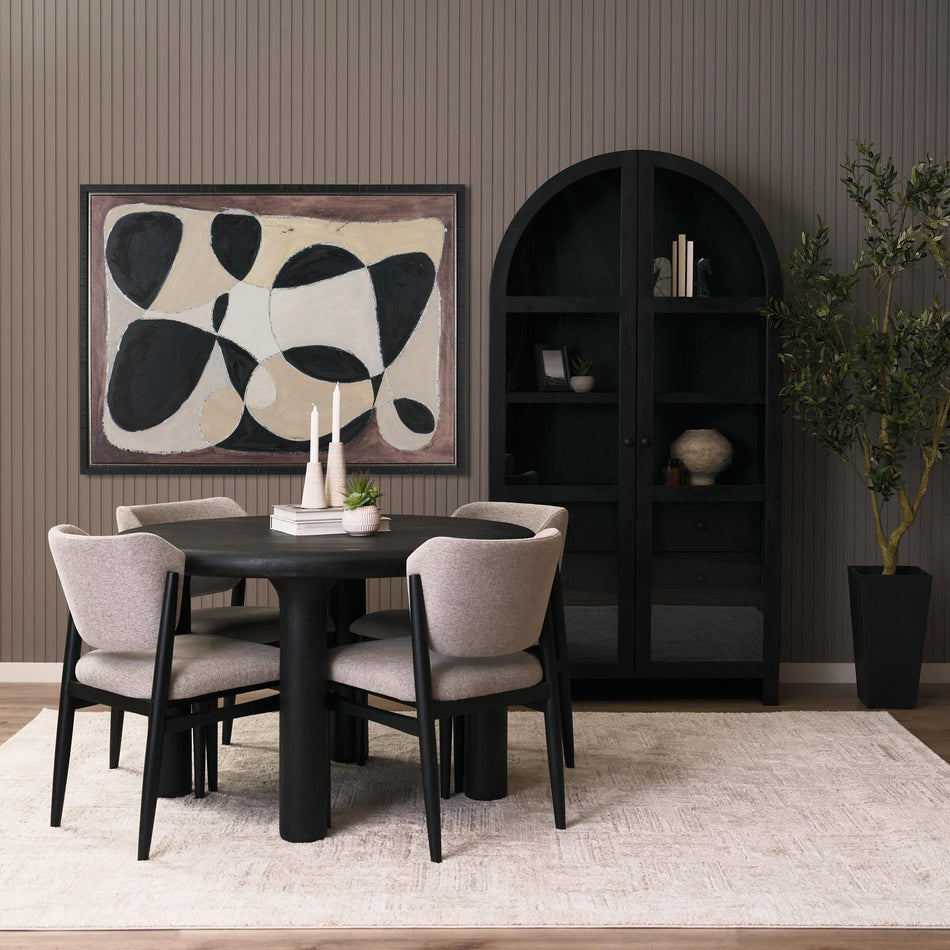 Mercana Suri Wood w/Glass Doors Arched Curio Cabinet