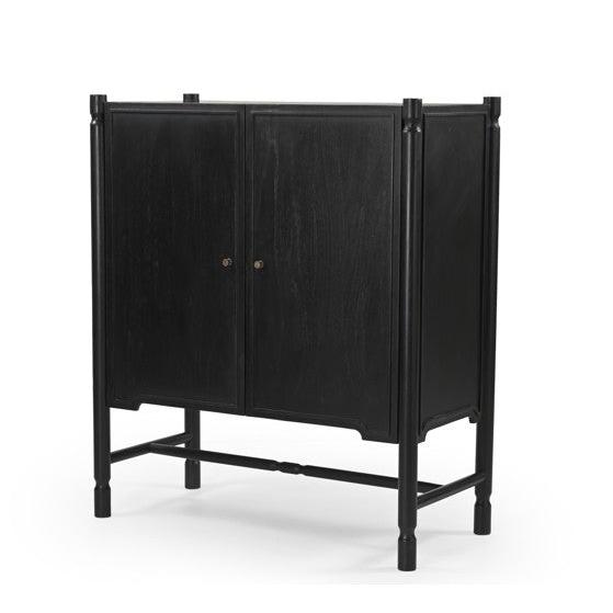 Mercana Phil Wood Aged Brass 2 Door Bar Cabinet