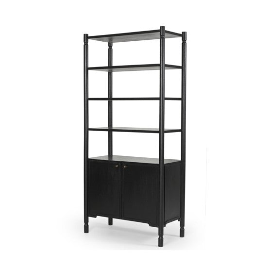 Mercana Phil Wood 2 Door 3 Shelves Open Shelving Unit