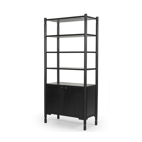 Mercana Phil Wood 2 Door 3 Shelves Open Shelving Unit