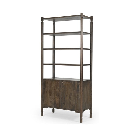 Mercana Phil Wood 2 Door 3 Shelves Open Shelving Unit
