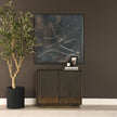 Mercana Cinder Distressed Reeded 2-Door Closed Accent Cabinet