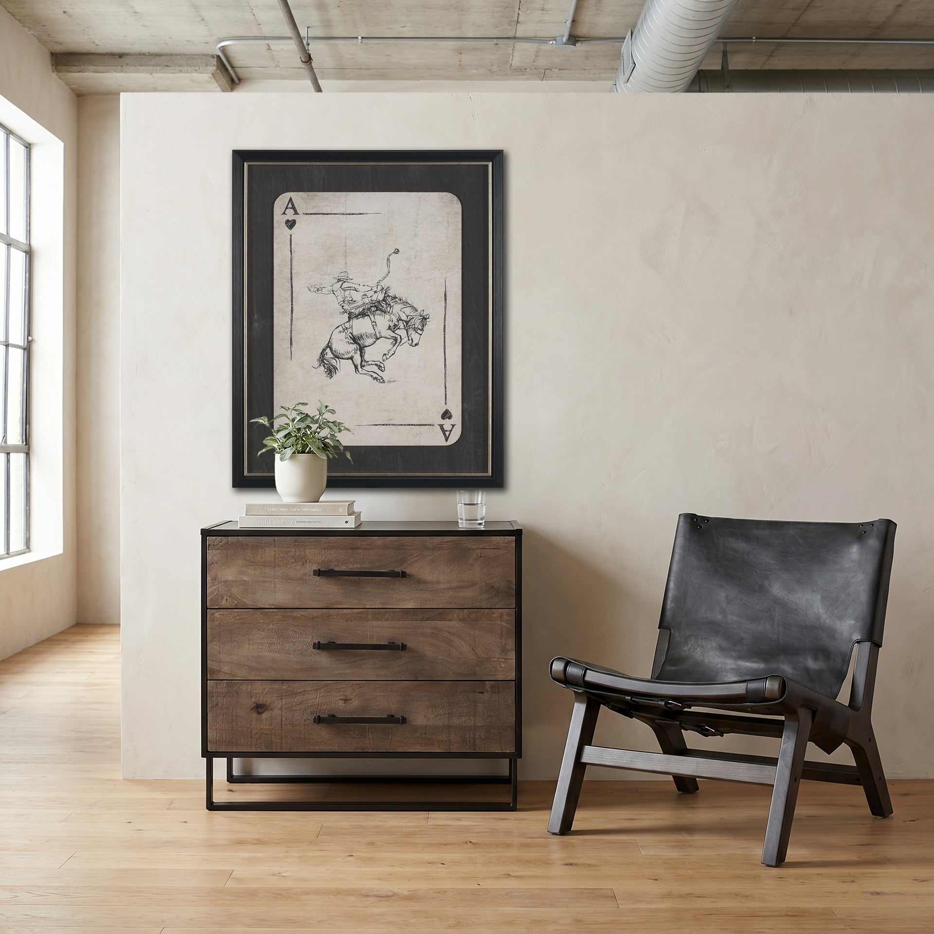 Mercana Alvin Wood W/Metal Framing Accent Cabinet