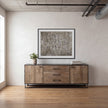 Mercana Alvin  Brown Solid Wood With Black Metal Frame 3 Drawer 2 Cabinet Door Sideboard