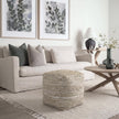 Mercana Aalia Leather and Jute Pouf