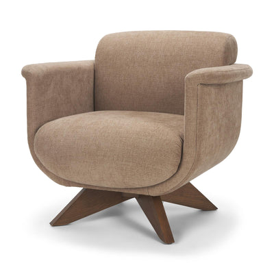 Mercana Oskar Wood Base Swivel Accent Chair