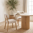 Mercana Owen Dining Chair W/ Medium Brown Wood and Beige Fabric