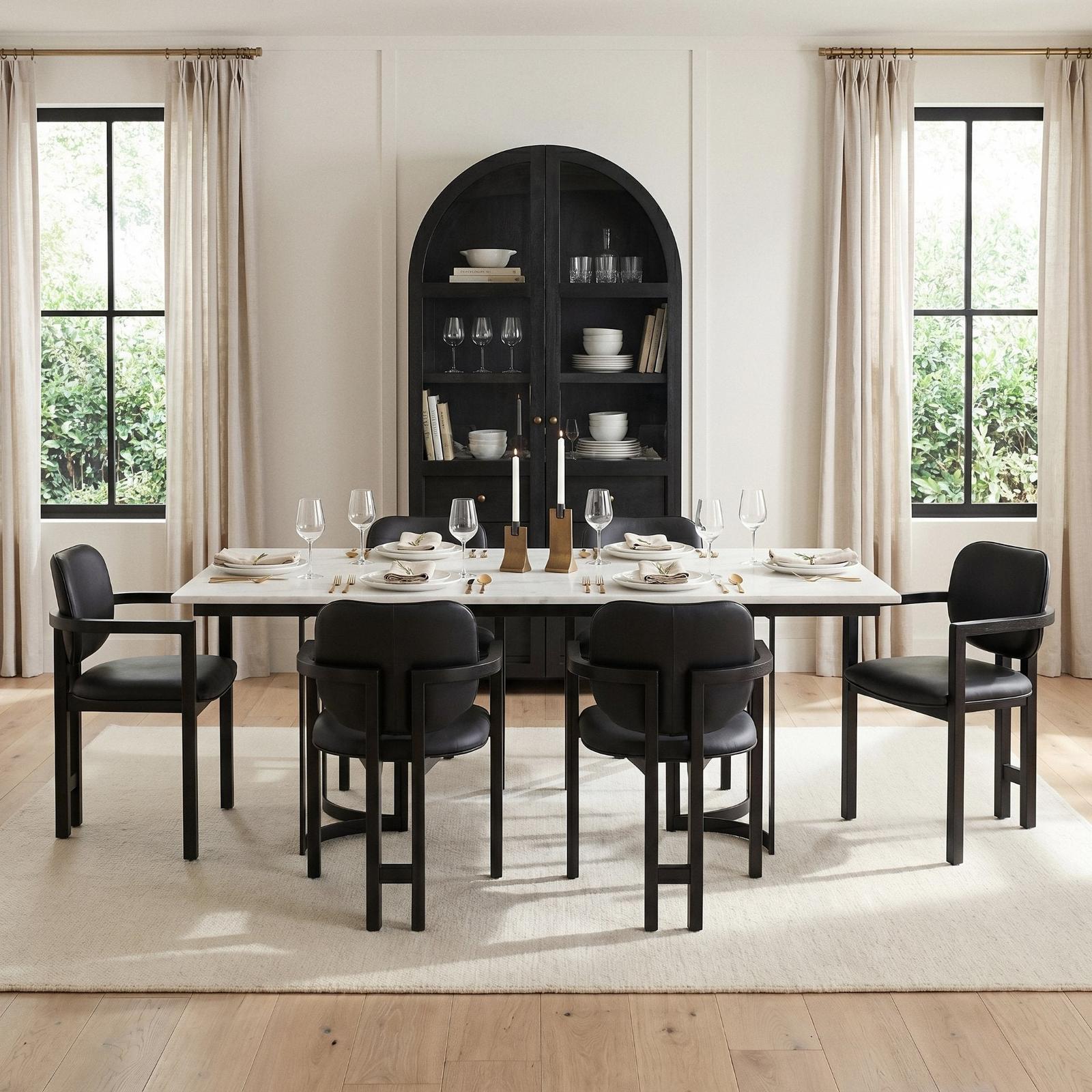 Mercana Suri Wood w/Glass Doors Arched Curio Cabinet