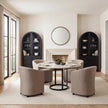 Mercana Suri Wood w/Glass Doors Arched Curio Cabinet