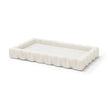 Mercana Camellia Rectangular White Marble Scalloped Tray