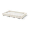 Mercana Camellia Rectangular White Marble Scalloped Tray