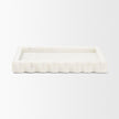 Mercana Camellia Rectangular White Marble Scalloped Tray