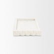 Mercana Camellia Rectangular White Marble Scalloped Tray