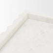 Mercana Camellia Rectangular White Marble Scalloped Tray