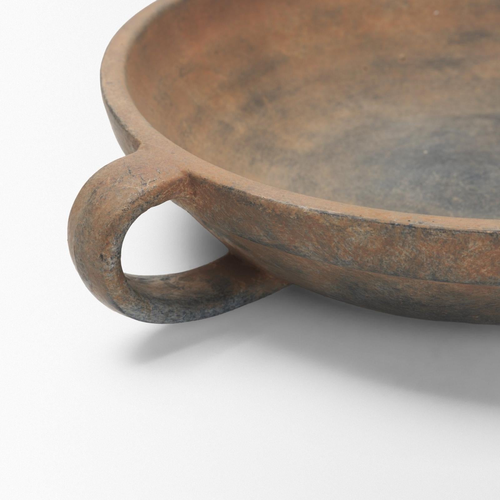 Mercana Cotto Round w/ Handles Weathered Terracotta Decorative Bowl
