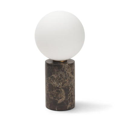 Mercana Caldo Marble Base w/ Frosted Glass Globe Table Lamp