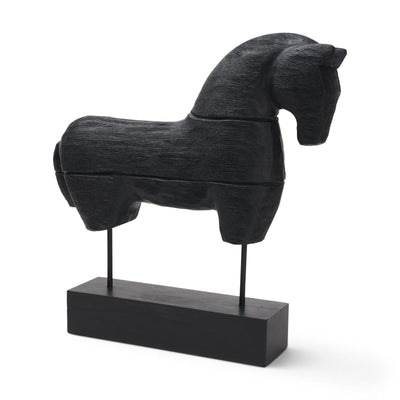 Mercana Equus Black Wooden Horse Decorative Object