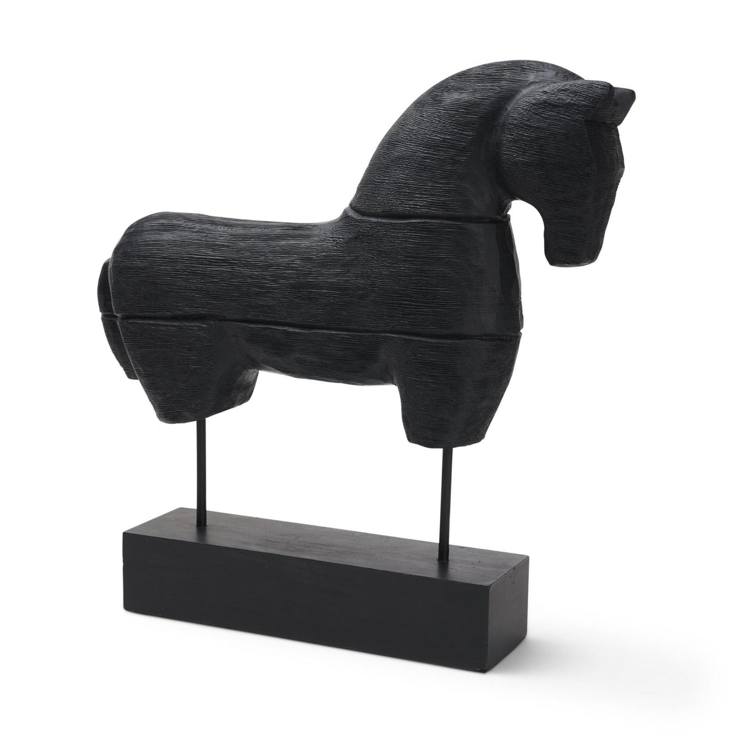Mercana Equus Black Wooden Horse Decorative Object