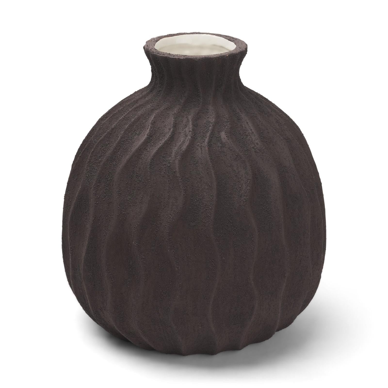 Mercana Tidal Ceramic Rippled Decorative Vase