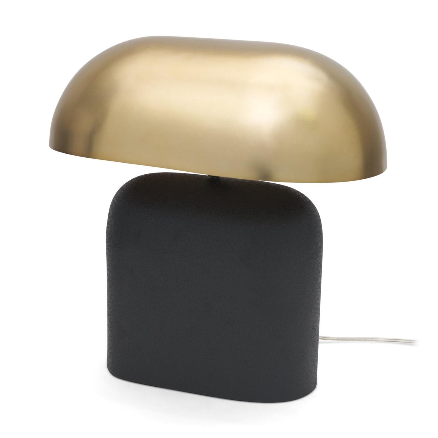 Mercana Liorre Textured Black Metal Base w/ Gold Metal Shade 1-Light Table Lamp