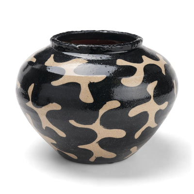 Mercana Bosma Black and Cream Ceramic Urn