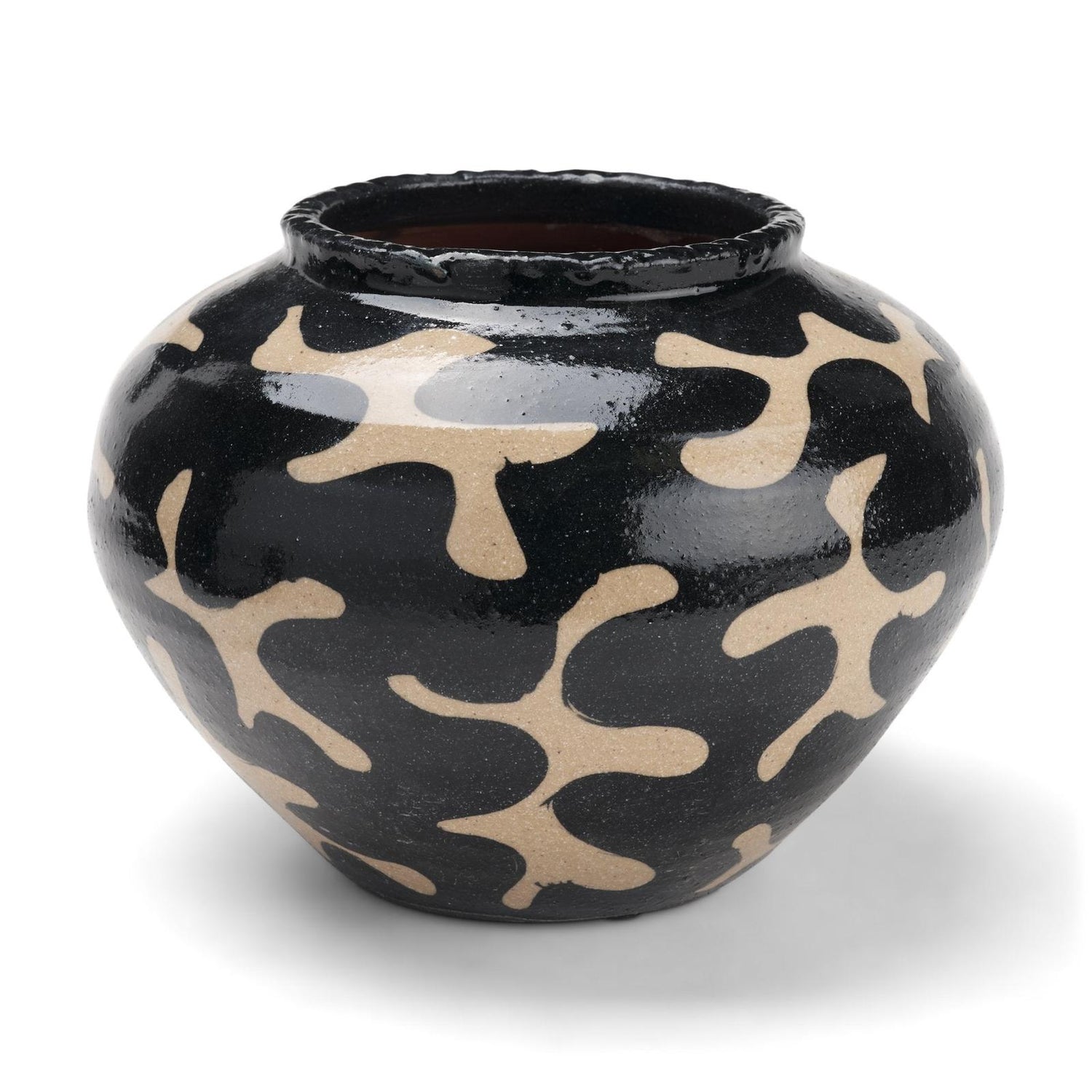 Mercana Bosma Black and Cream Ceramic Urn