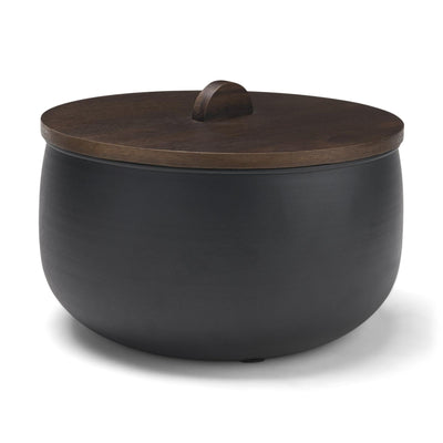 Mercana Voss Black Metal w/ Dark Wood Lid Canister