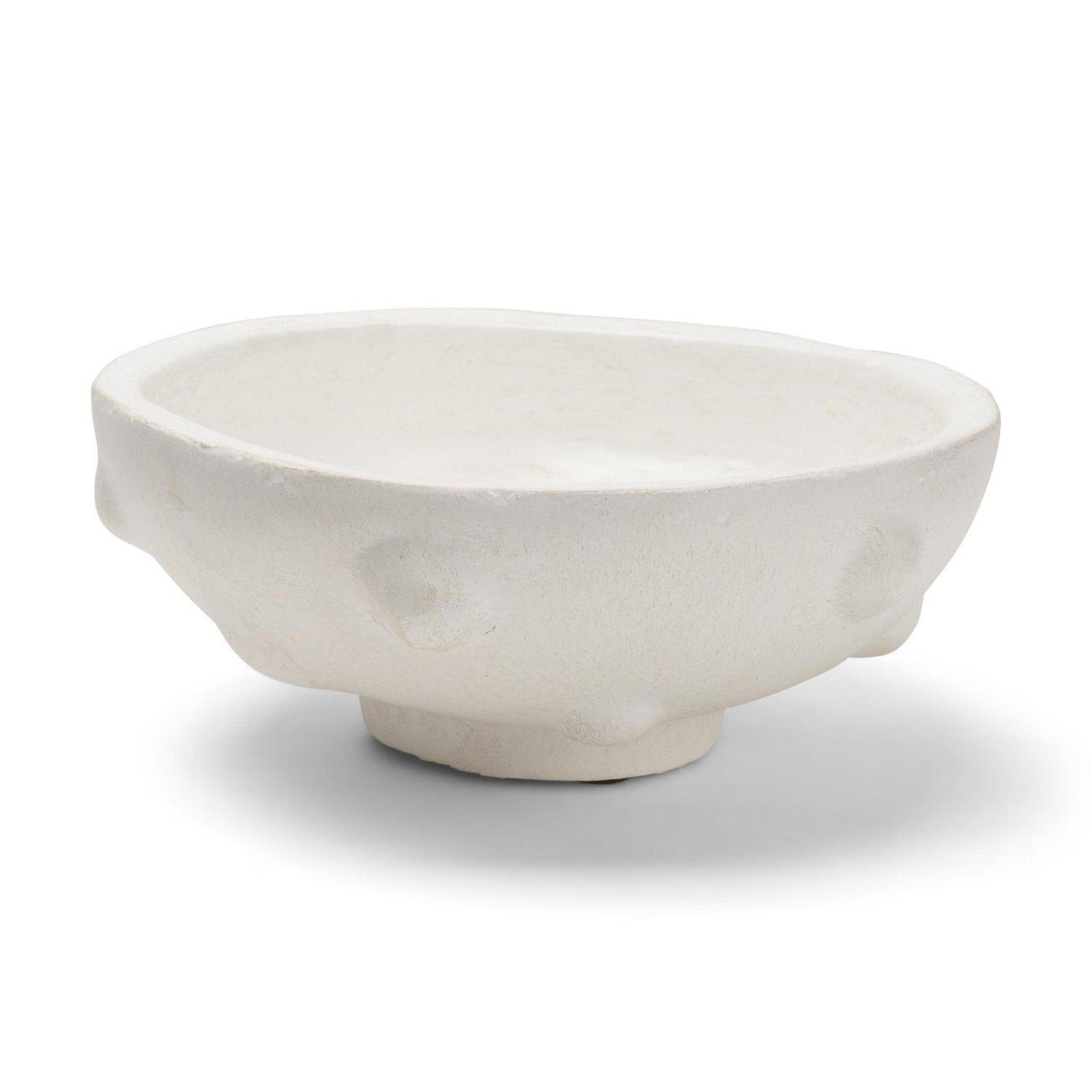 Mercana Punto White Paper Mache Dotted Centerpiece Bowl