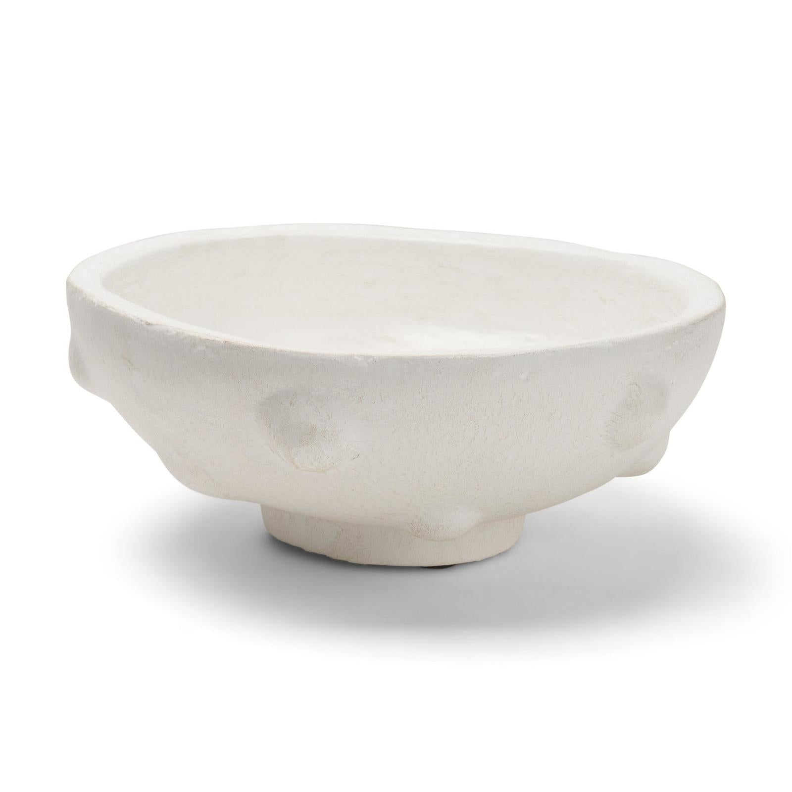 Mercana Punto White Paper Mache Dotted Centerpiece Bowl