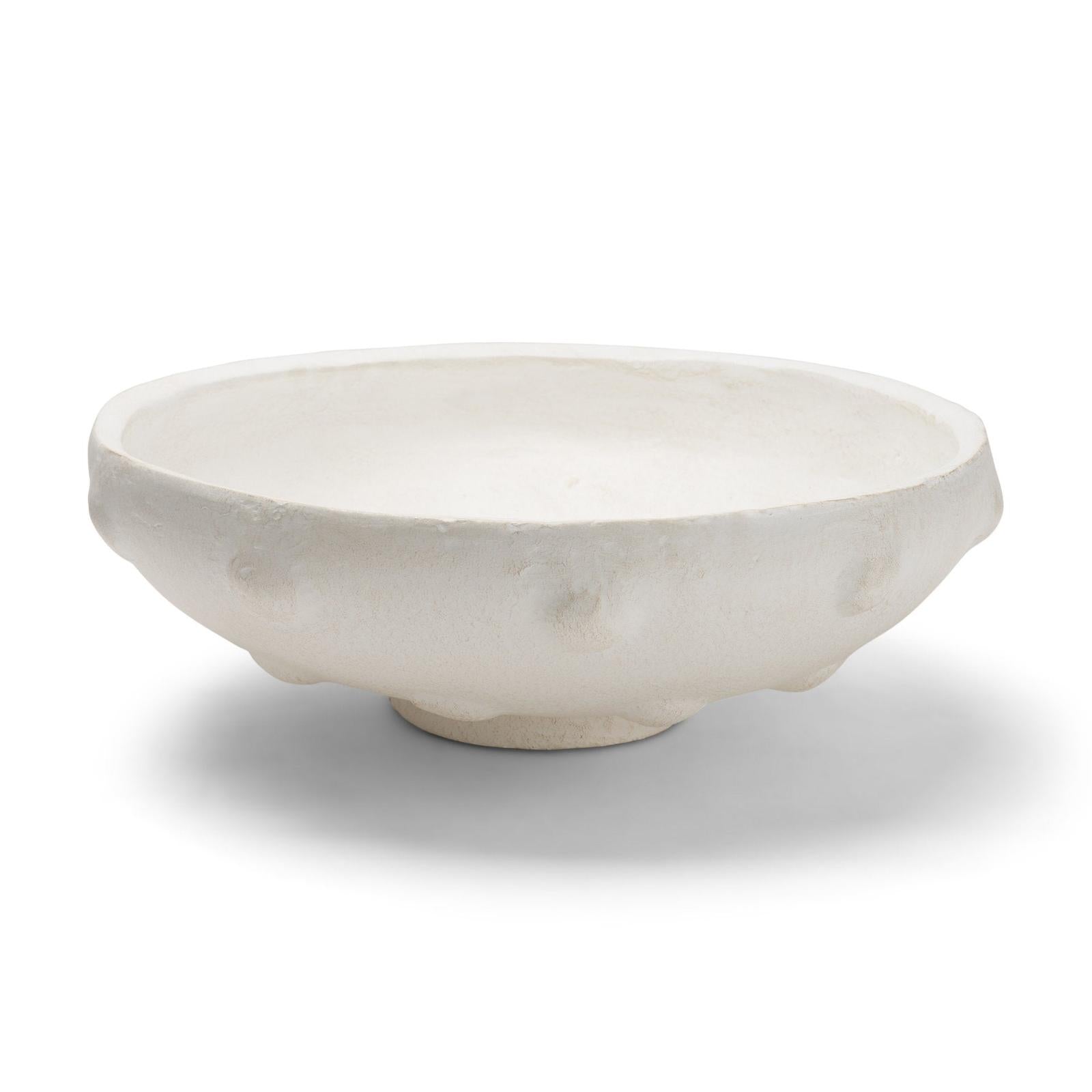 Mercana Punto White Paper Mache Dotted Centerpiece Bowl