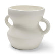 Mercana Mika Wide White Ceramic Vase w/ Handles