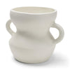 Mercana Mika Wide White Ceramic Vase w/ Handles