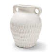 Mercana Basma White Scale Textured Ceramic Vase w/ Handles