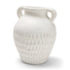 Mercana Basma White Scale Textured Ceramic Vase w/ Handles