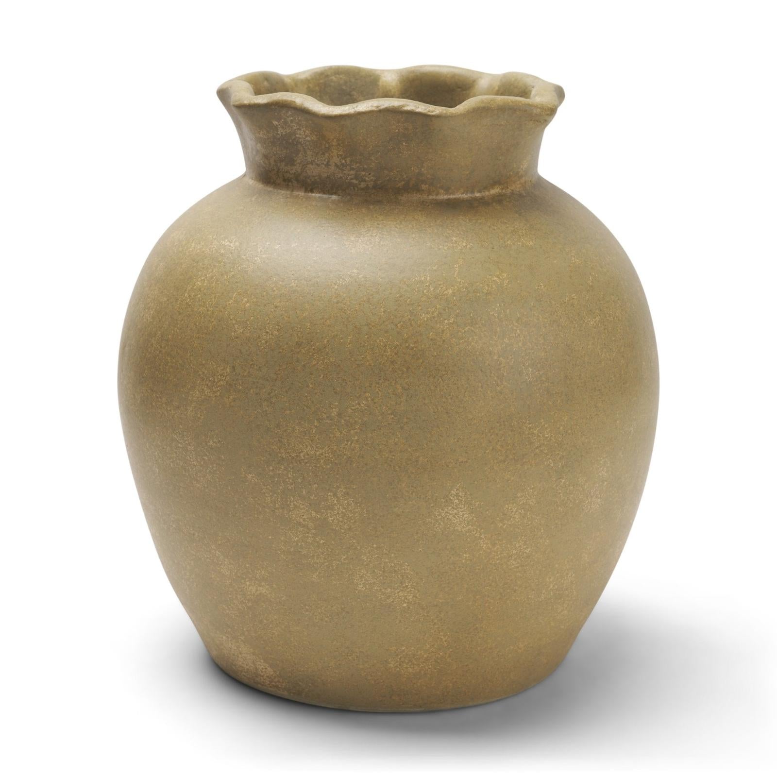 Mercana Melo Distressed Citron Yellow Ceramic Vase