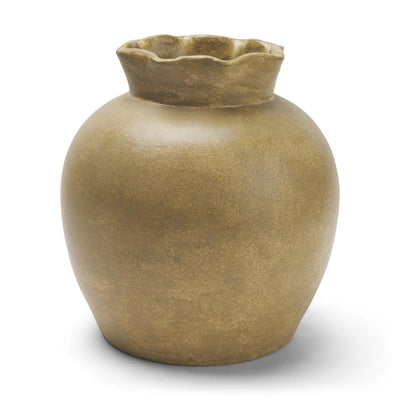 Mercana Melo Distressed Citron Yellow Ceramic Vase