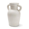 Mercana Trenza White Ceramic Vase w/ Twisted Handles