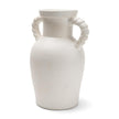 Mercana Trenza White Ceramic Vase w/ Twisted Handles