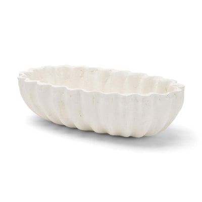 Mercana Camelia Fluted Paper Mache Centerpiece Bowl