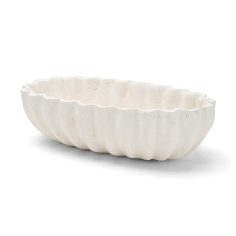 Mercana Camelia Fluted Paper Mache Centerpiece Bowl