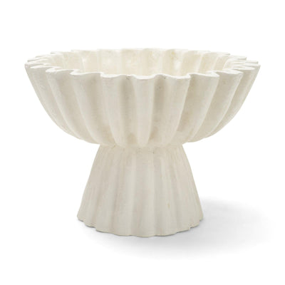 Mercana Camelia White Paper Mache Centerpiece Bowl