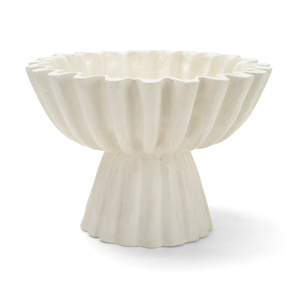 Mercana Camelia White Paper Mache Centerpiece Bowl
