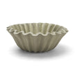Mercana Camelia Fluted Sage Green Paper Mache Round Centerpiece Bowl