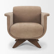 Mercana Oskar Wood Base Swivel Accent Chair