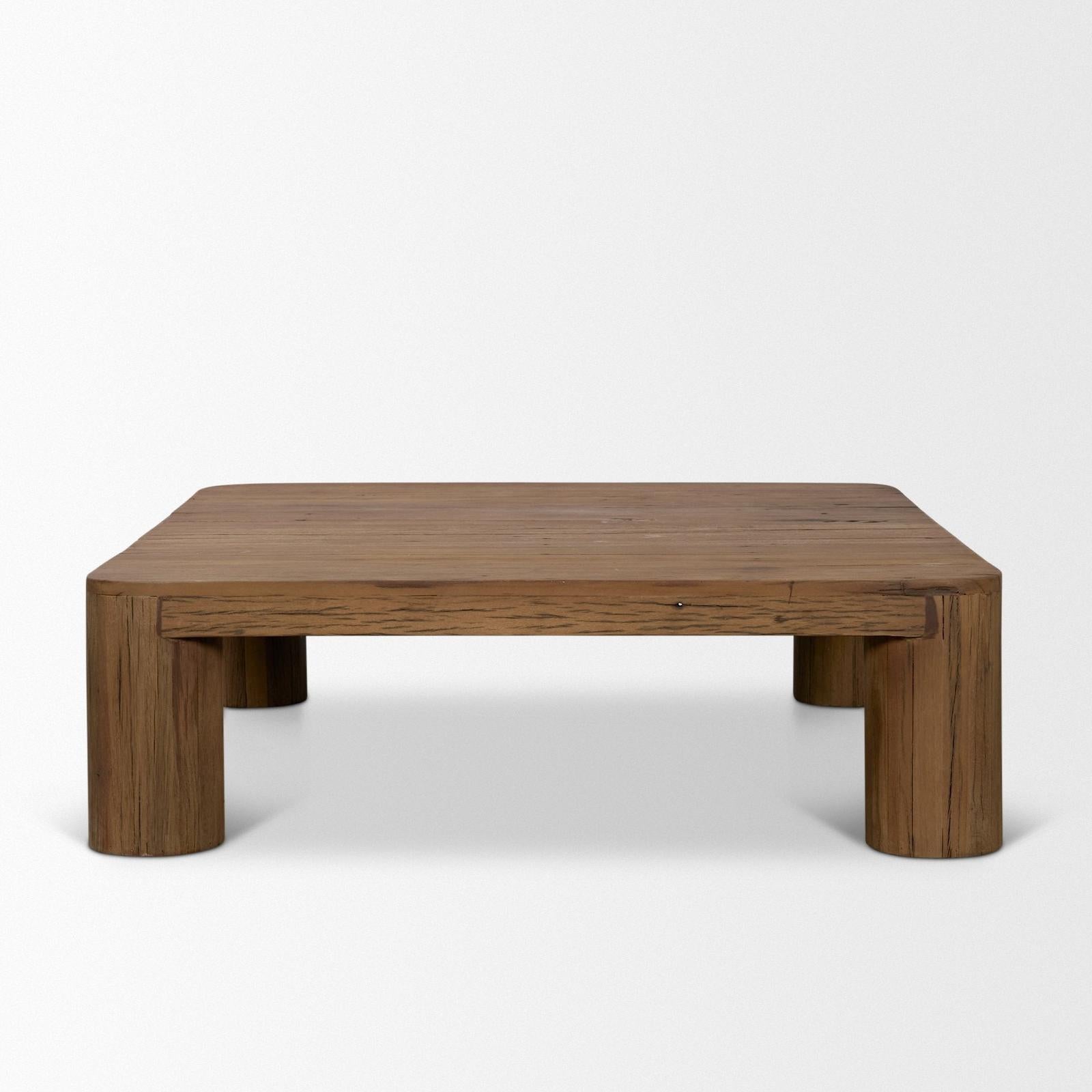 Mercana Hewitt Square Smooth Reclaimed Wood Coffee Table