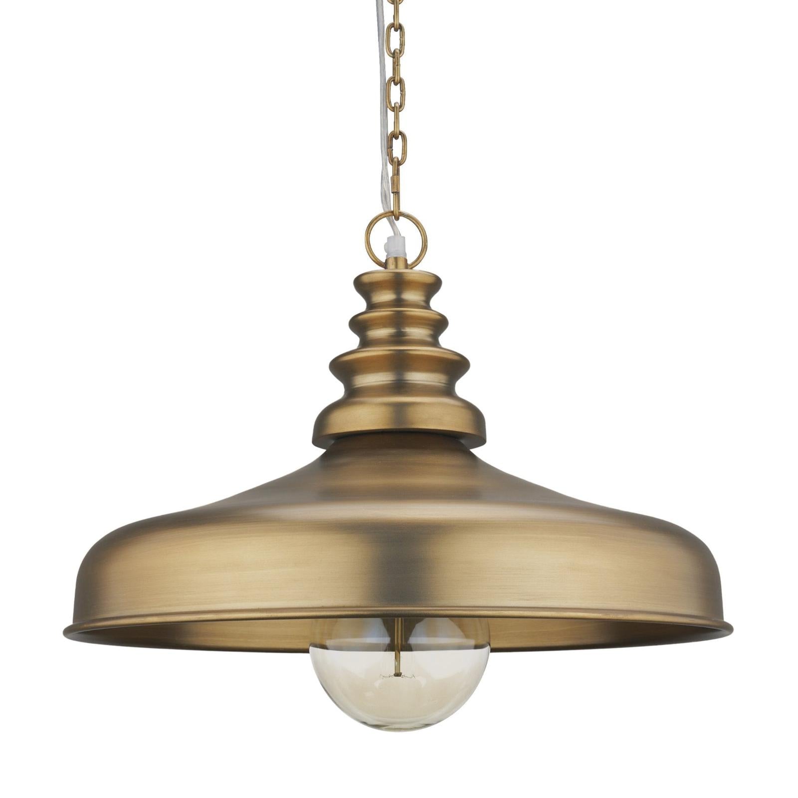 Mercana Keller Antiqued Brass Metal 1-Light Pendant