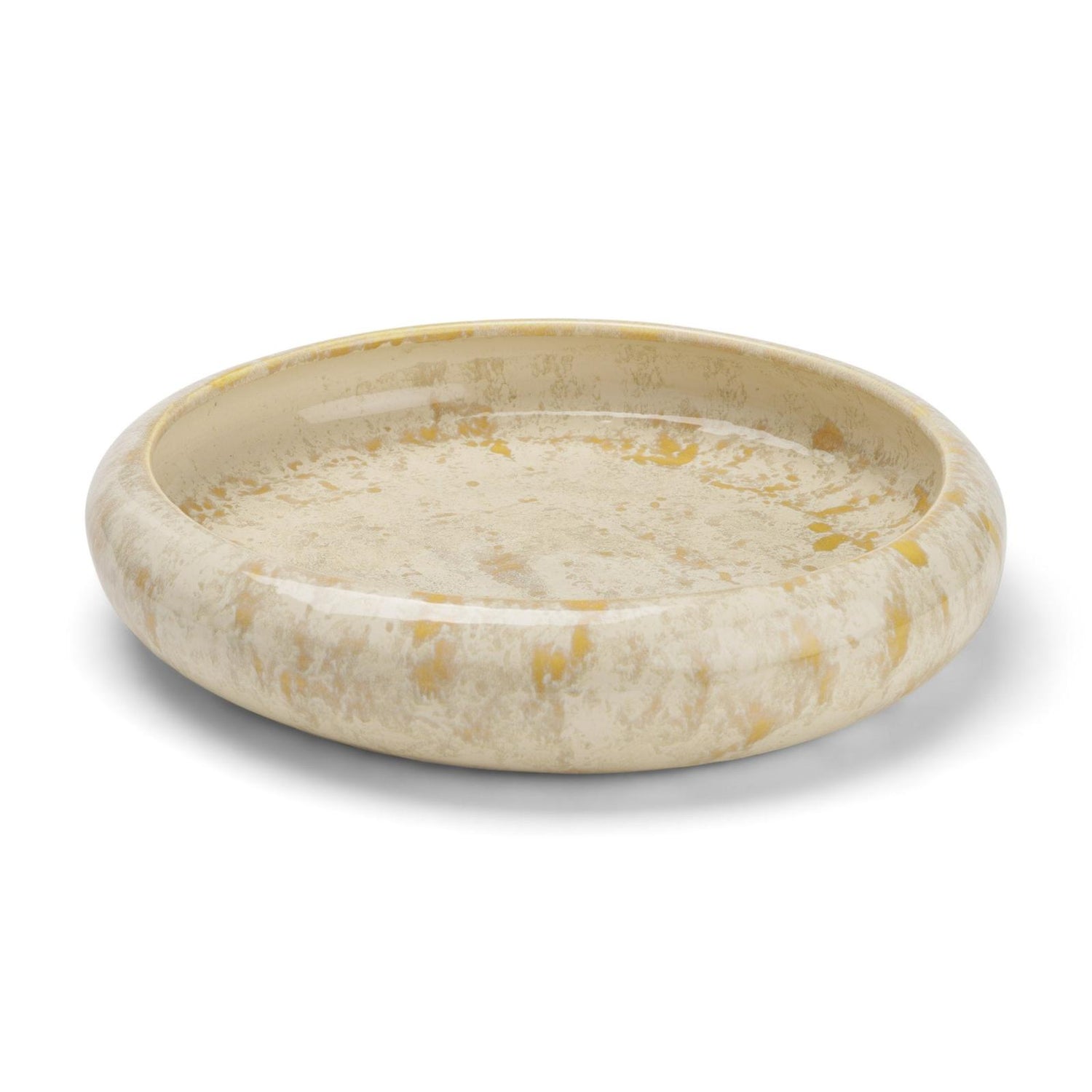 Mercana Ophelia Cream and Beige Glazed Terracotta Decorative Bowl