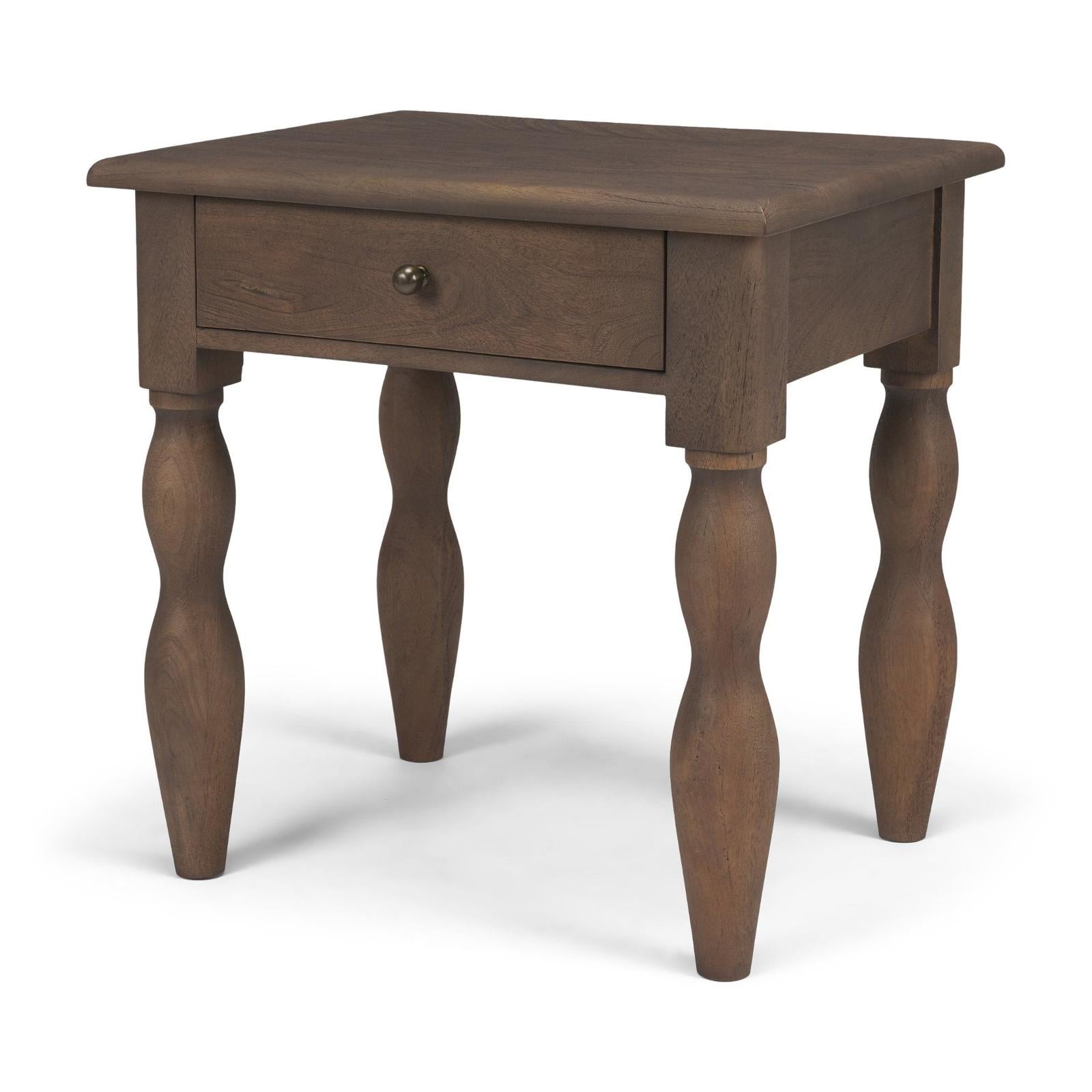 Mercana Angeline Spool Turned 1 Drawer End Table
